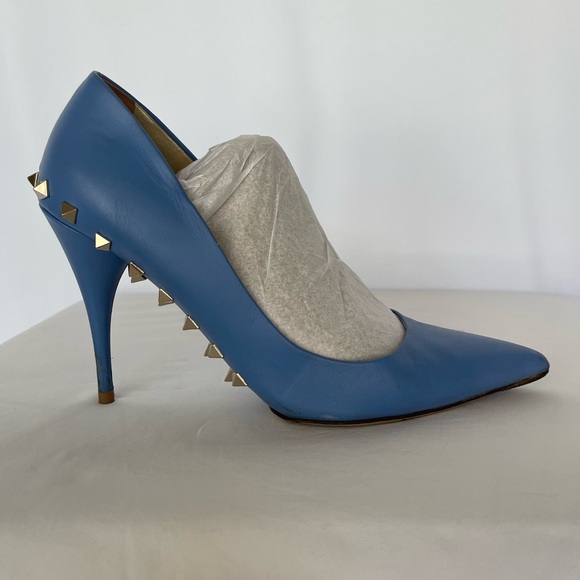 Authentic Valentino Garavani Blue leather Rockstud heels size 40 - Picture 7 of 16